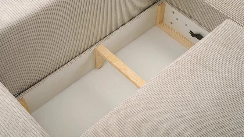 Ecksofa – Brazil – Cord-Schlafsofa mit Schlaffunktion & Bettkasten