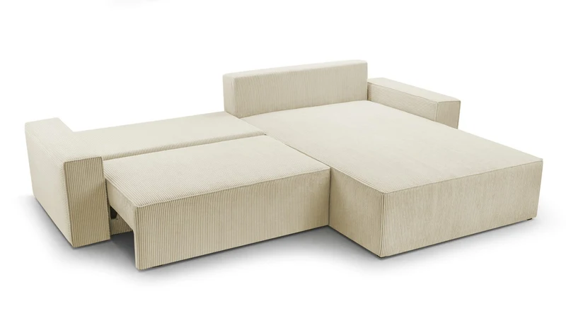 Ecksofa – Brazil – Cord-Schlafsofa mit Schlaffunktion & Bettkasten
