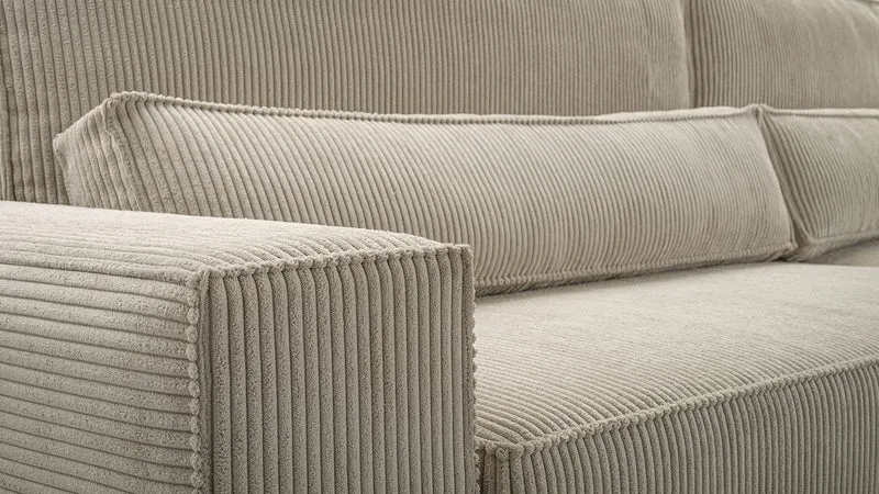 Ecksofa – Brazil – Cord-Schlafsofa mit Schlaffunktion & Bettkasten