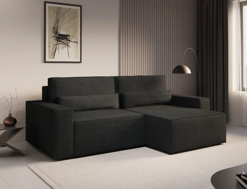 Ecksofa – Brazil – Cord-Schlafsofa mit Schlaffunktion & Bettkasten