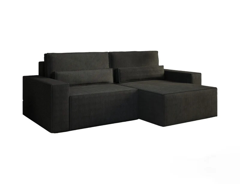 Ecksofa – Brazil – Cord-Schlafsofa mit Schlaffunktion & Bettkasten