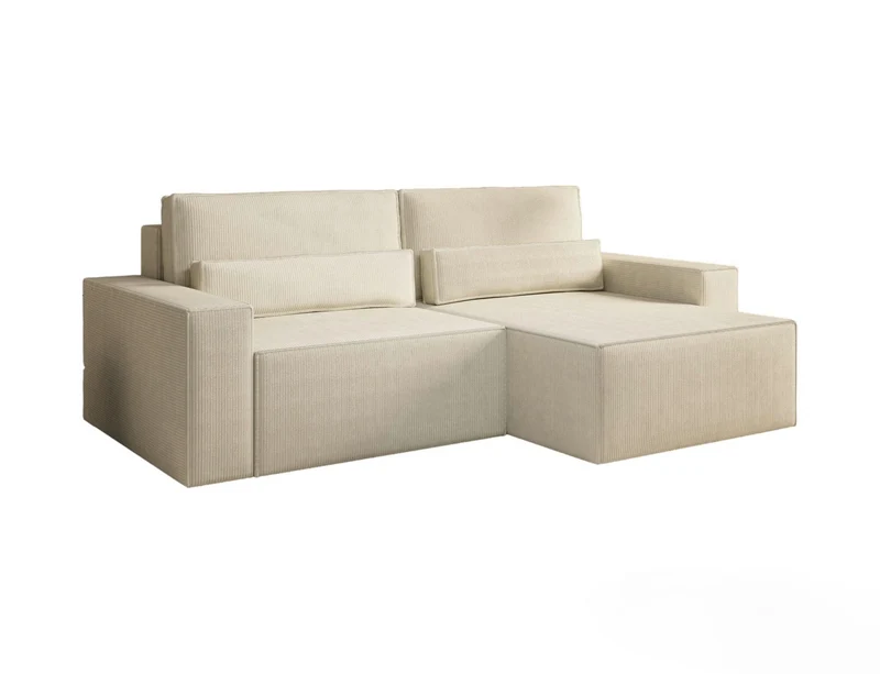 Ecksofa – Brazil – Cord-Schlafsofa mit Schlaffunktion & Bettkasten