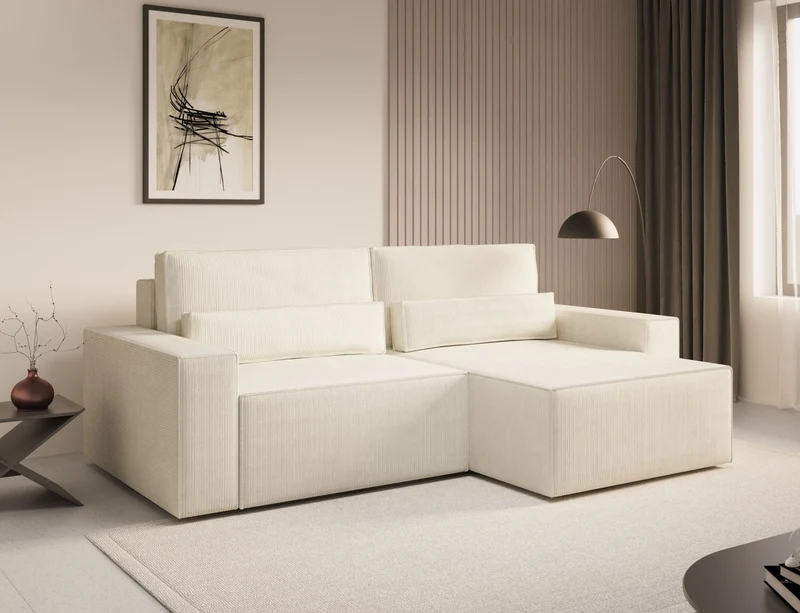 Ecksofa – Brazil – Cord-Schlafsofa mit Schlaffunktion & Bettkasten