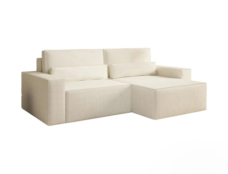 Ecksofa – Brazil – Cord-Schlafsofa mit Schlaffunktion & Bettkasten