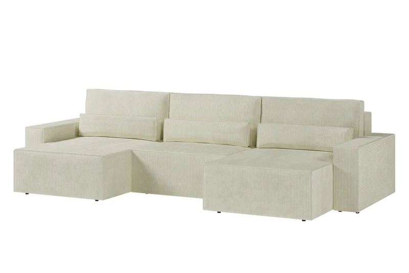 Ecksofa – Brazil U – Cord-Schlafsofa in U-Form mit Bettkasten & HR-Schaum