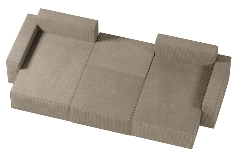 Ecksofa – Brazil U – Cord-Schlafsofa in U-Form mit Bettkasten & HR-Schaum