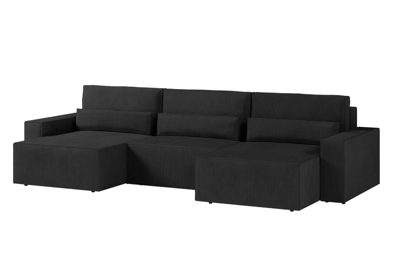Ecksofa – Brazil U – Cord-Schlafsofa in U-Form mit Bettkasten & HR-Schaum