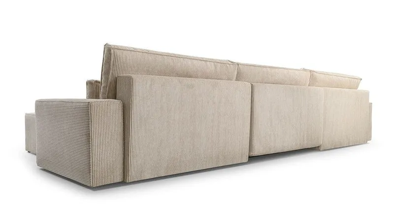 Ecksofa – Brazil U – Cord-Schlafsofa in U-Form mit Bettkasten & HR-Schaum
