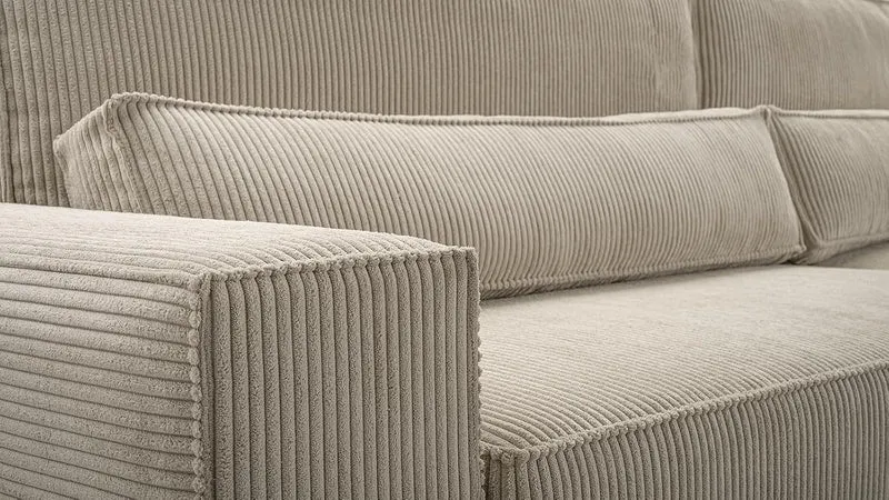 Ecksofa – Brazil U – Cord-Schlafsofa in U-Form mit Bettkasten & HR-Schaum