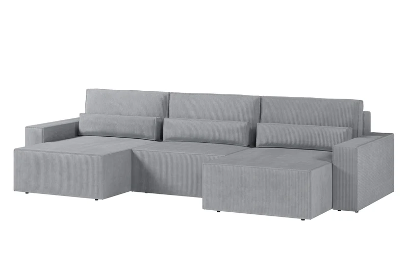 Ecksofa – Brazil U – Cord-Schlafsofa in U-Form mit Bettkasten & HR-Schaum