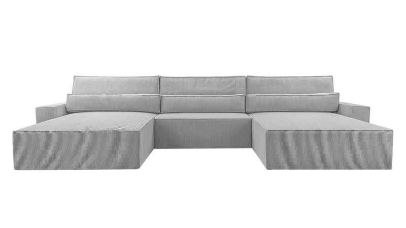 Ecksofa – Brazil U – Cord-Schlafsofa in U-Form mit Bettkasten & HR-Schaum
