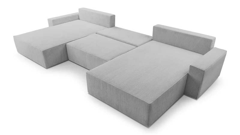 Ecksofa – Brazil U – Cord-Schlafsofa in U-Form mit Bettkasten & HR-Schaum