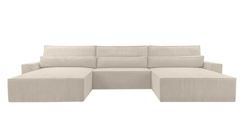 Ecksofa – Brazil U – Cord-Schlafsofa in U-Form mit Bettkasten & HR-Schaum