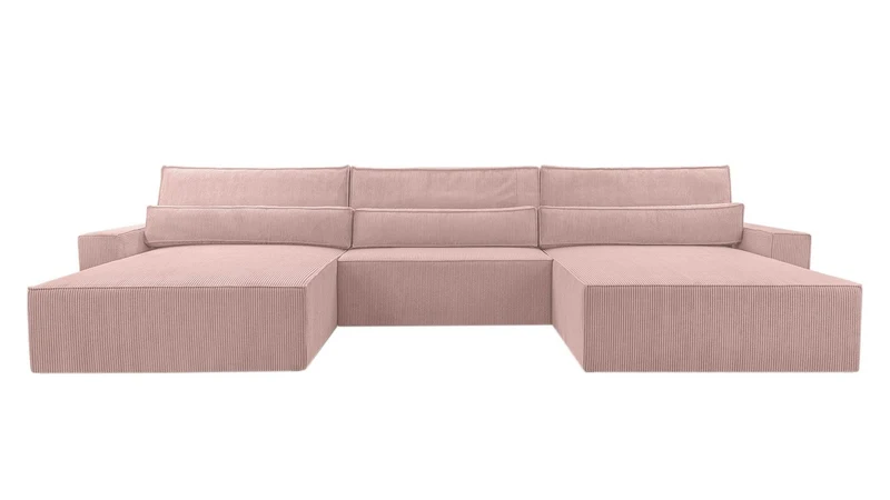 Ecksofa – Brazil U – Cord-Schlafsofa in U-Form mit Bettkasten & HR-Schaum