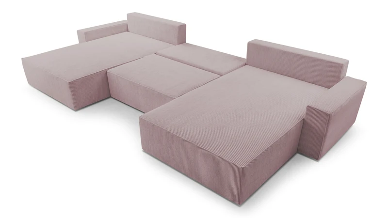 Ecksofa – Brazil U – Cord-Schlafsofa in U-Form mit Bettkasten & HR-Schaum