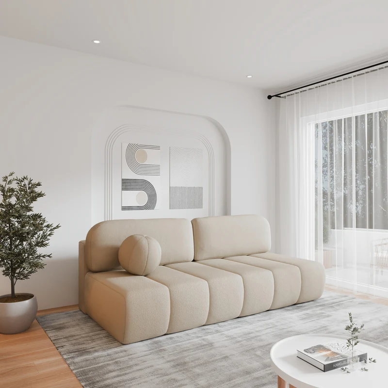 Schlafsofa – Stanley – Arena – 210 cm mit Bettkasten & Zierkissen