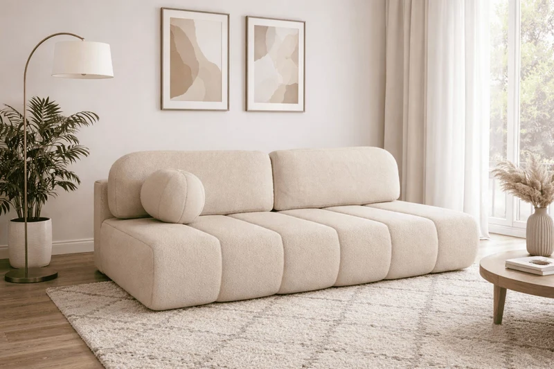 Schlafsofa – Stanley – Arena – 210 cm mit Bettkasten & Zierkissen