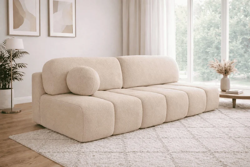 Schlafsofa – Stanley – Arena – 210 cm mit Bettkasten & Zierkissen