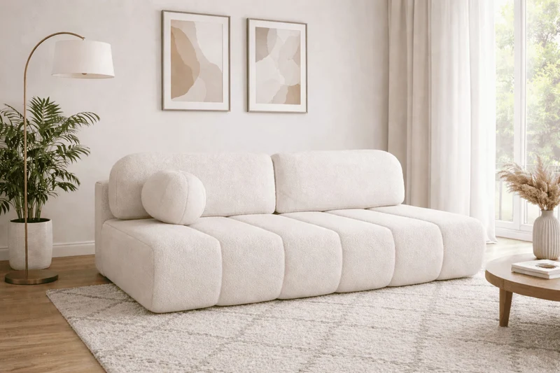 Schlafsofa – Stanley – Arena – 210 cm mit Bettkasten & Zierkissen