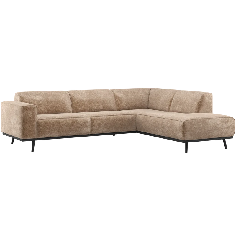 Statement ecksofa rechts chenille samt taupe