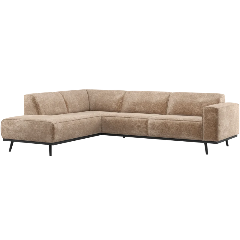 Statement ecksofa links chenille samt taupe