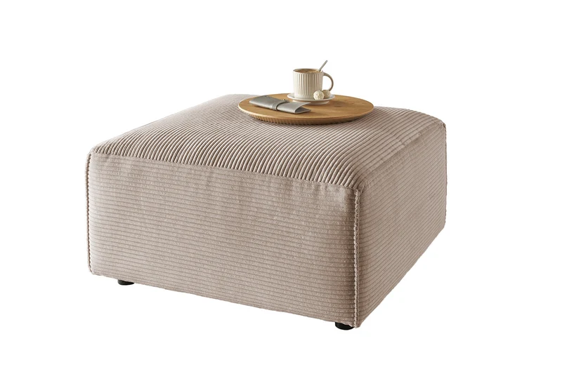 KAWOLA Hocker RANI Polsterhocker Cord taupe