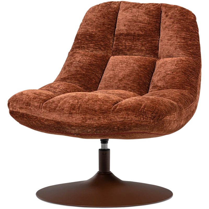 Elvi drehfauteuil chenille struktur rostbraun