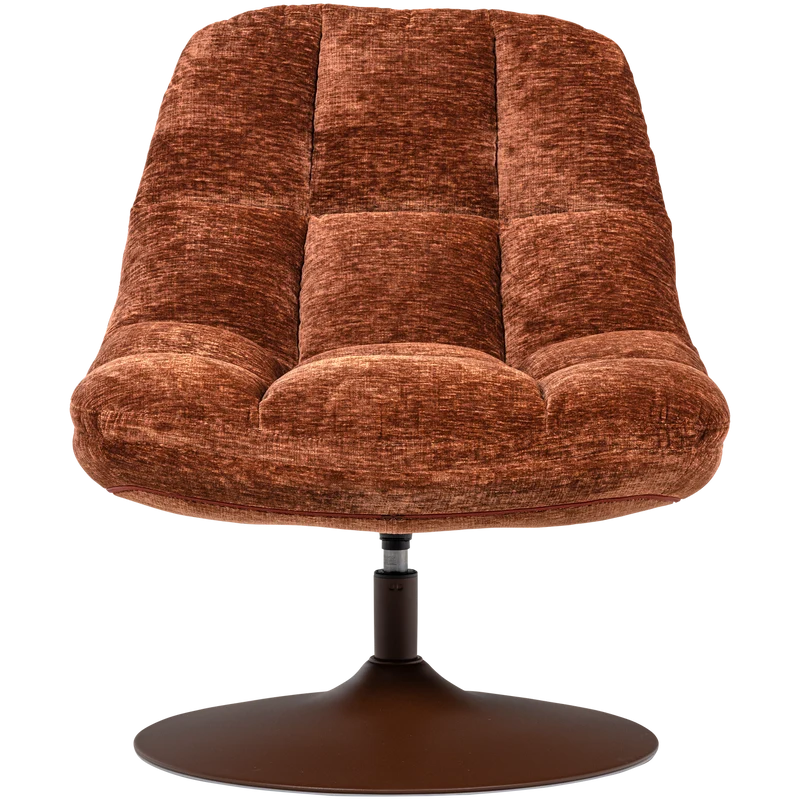 Elvi drehfauteuil chenille struktur rostbraun