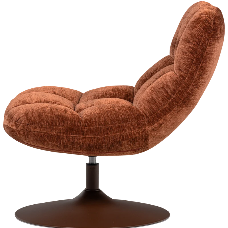 Elvi drehfauteuil chenille struktur rostbraun