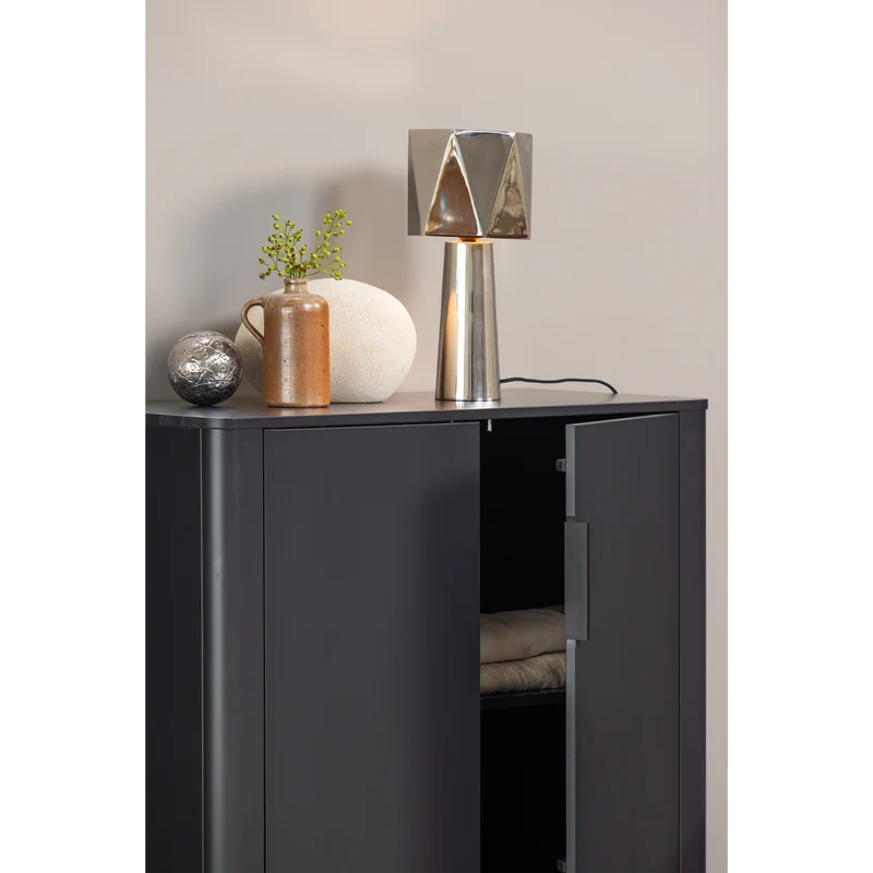 Gunnar 2-türiger Schrank aus Kiefernholz, mattschwarz
