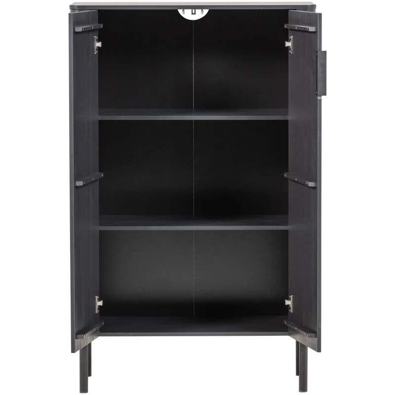 Gunnar 2-türiger Schrank aus Kiefernholz, mattschwarz