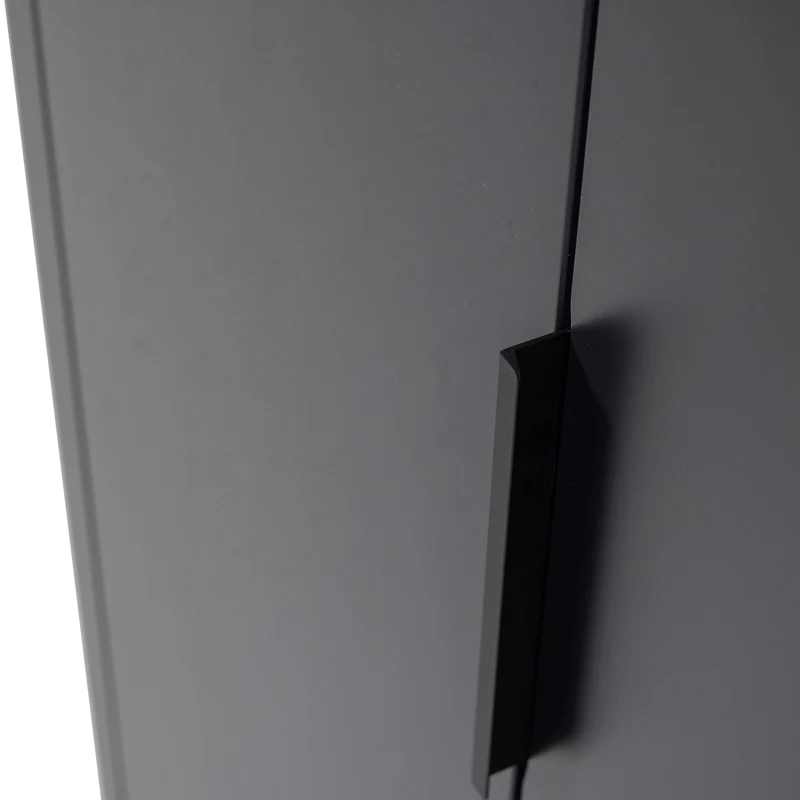 Gunnar 2-türiger Schrank aus Kiefernholz, mattschwarz