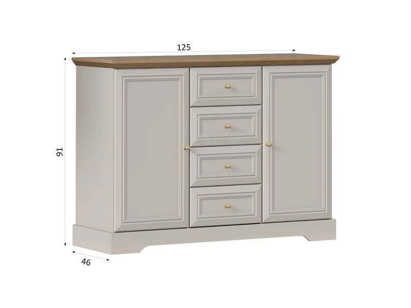 Castello Wohn- & Esszimmer-Set 2-teilig im Landhausstil – Kaschmir / Mavelie Eiche