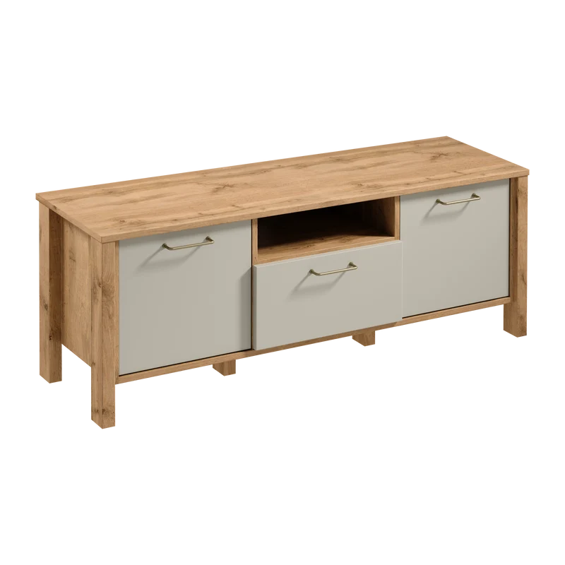 Velario Wohnzimmer-Set 5-teilig – Modernes Wohnmöbel-Set in Wotan Eiche & Beige