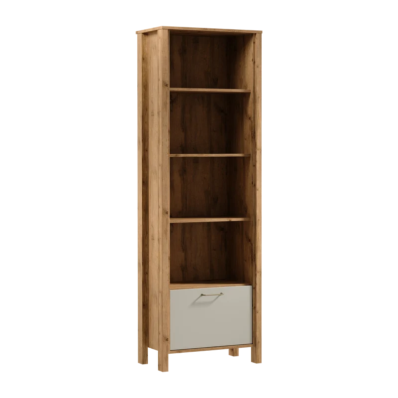 Velario Elegantes Bücherregal mit Schrankfach und offenen Ablagen – Stilvoll und Geräumig