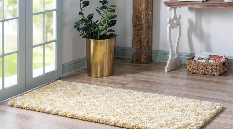 Teppich MARA Shaggy Läufer Narzissen-Gelb 80x185 cm