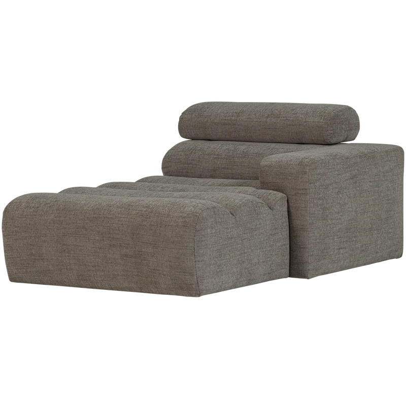 Novi chaise longue element armlehne rechts grau melange