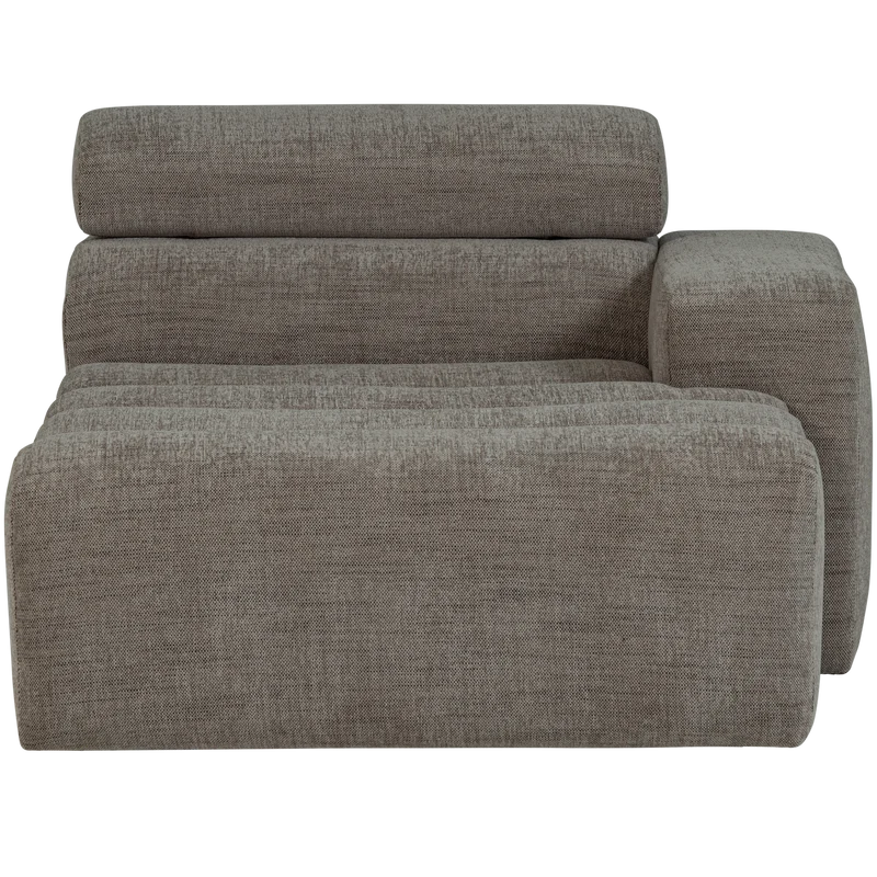 Novi chaise longue element armlehne rechts grau melange