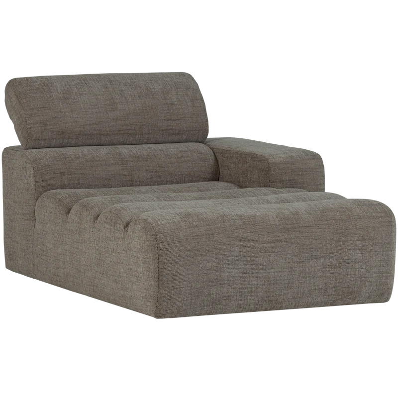 Novi chaise longue element armlehne rechts grau melange