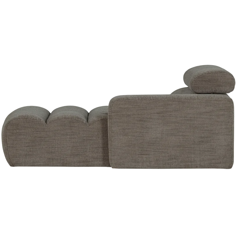 Novi chaise longue element armlehne rechts grau melange