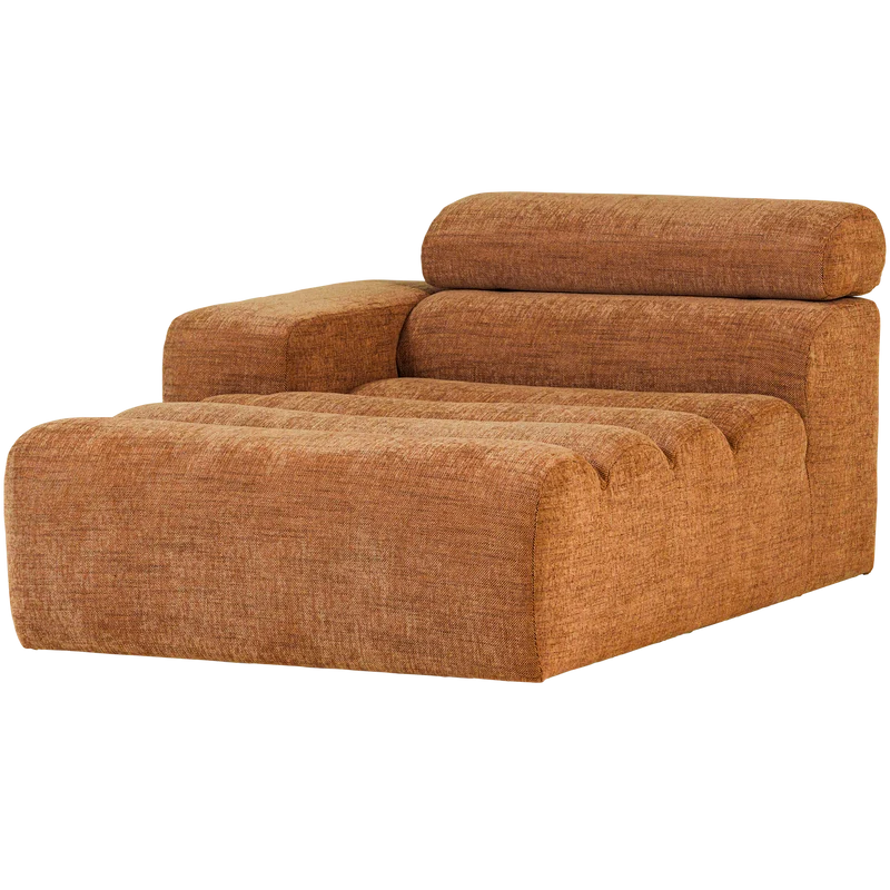 Novi chaise longue element armlehne links orange melange