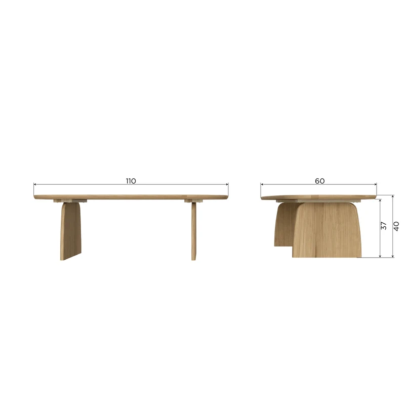 Tablo couchtisch 110 cm eiche dakargrau