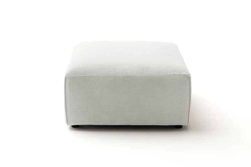 KAWOLA Hocker RANI Polsterhocker Feincord silber