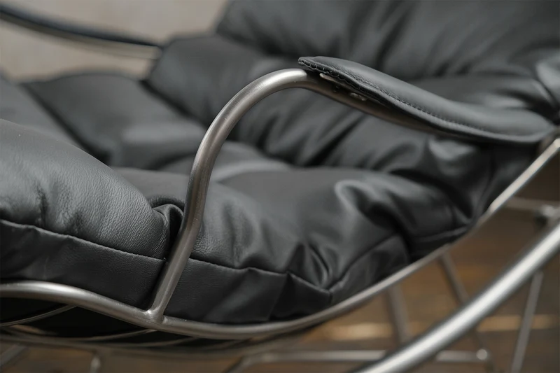 KAWOLA Relaxsessel ROWA Sessel Leder grau inklusive Hocker