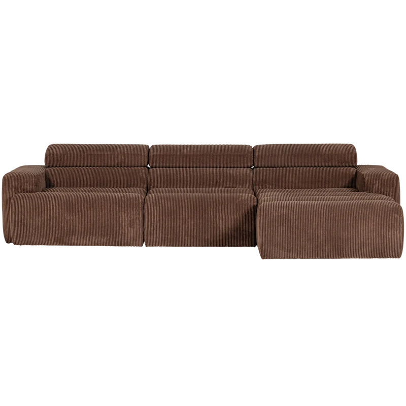 Novi chaise longue sofa rechts kord mokkabraun
