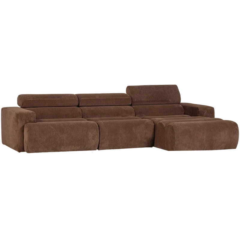 Novi chaise longue sofa rechts kord mokkabraun