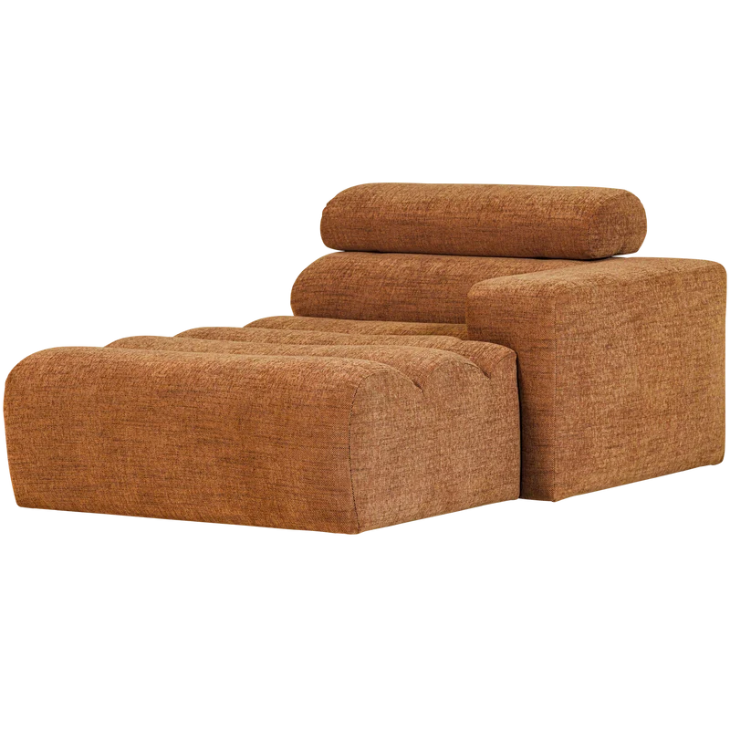 Novi chaise longue element armlehne rechts orange melange