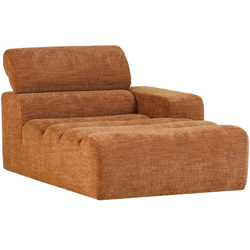 Novi chaise longue element armlehne rechts orange melange