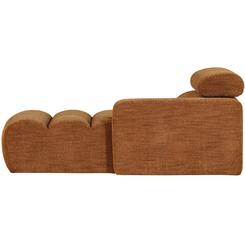 Novi chaise longue element armlehne rechts orange melange