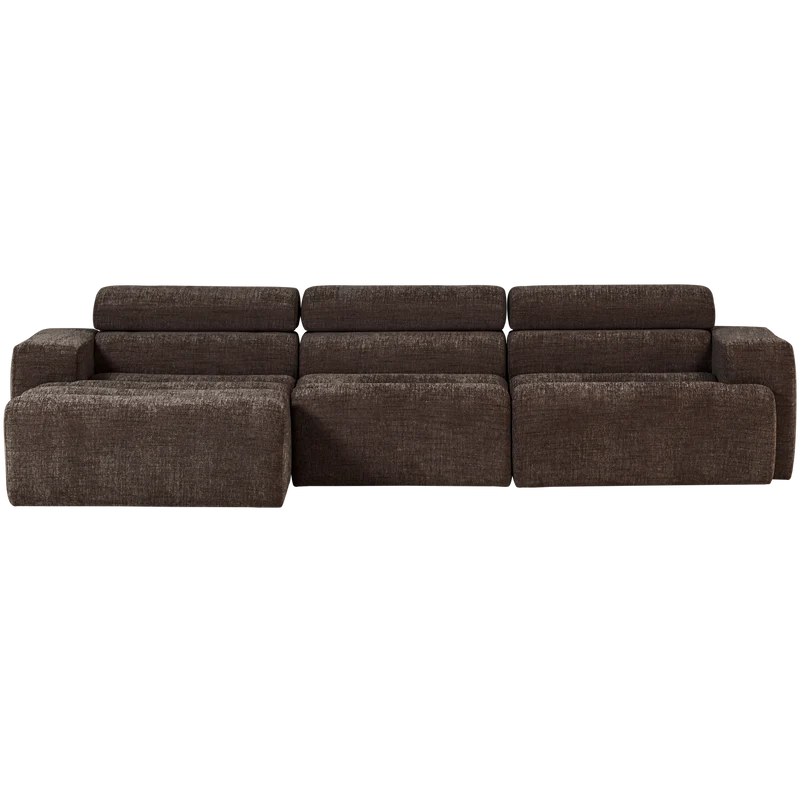 Novi chaise longue sofa links dunkelbraun melange